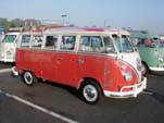 Original paint Volkswagen 13-window deluxe bus with a roof rack