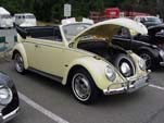 Restored VW convertible bug painted light yellow