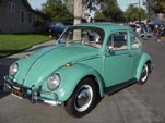 Beautifully restored Volkswagen bug, painted original L-380 Turquouse