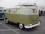 VW Camper in Seagull Gray over Mango Green