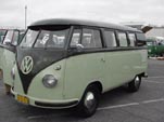 VW Microbus in Palm Green over Sand Green