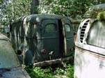 Forgotten Volkswagen Salvage yard With VW T2 Bay Window Bus and Vintage Ford Panel Truck