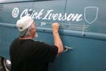 Chick Iverson graphics painted on a Volkswagen panel van